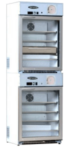 Armoire réfrigérée 2 températures (+1°+8°C /+10°+15°C) vitrée 280L Blanc