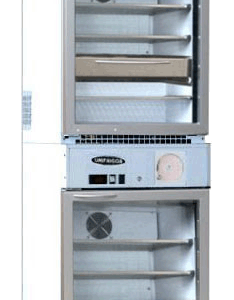 Armoire réfrigérée 2 températures (+1°+8°C /+10°+15°C) vitrée 280L Blanc