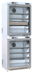 Armoire réfrigérée 2 températures (+1°+15°C /+1°+15°C) vitrée 280L Blanc