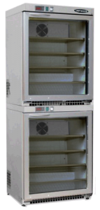 Armoire réfrigérée 2 températures (+1°+15°C /+1°+15°C) vitrée 280L Inox